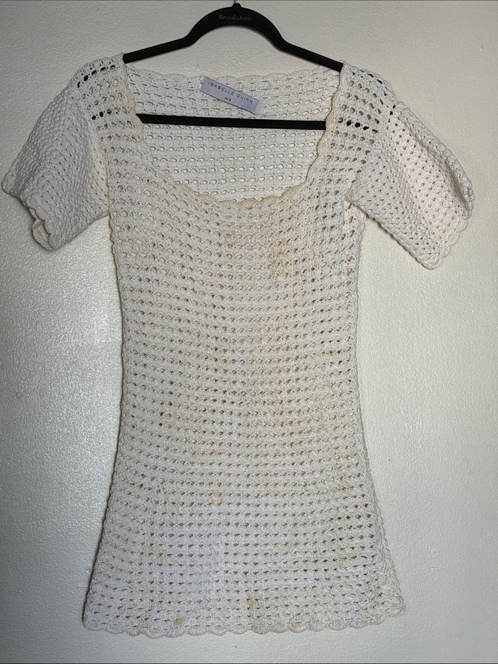 Isabelle Quinn Crochet Mini Dress in white size AU 8/US 4